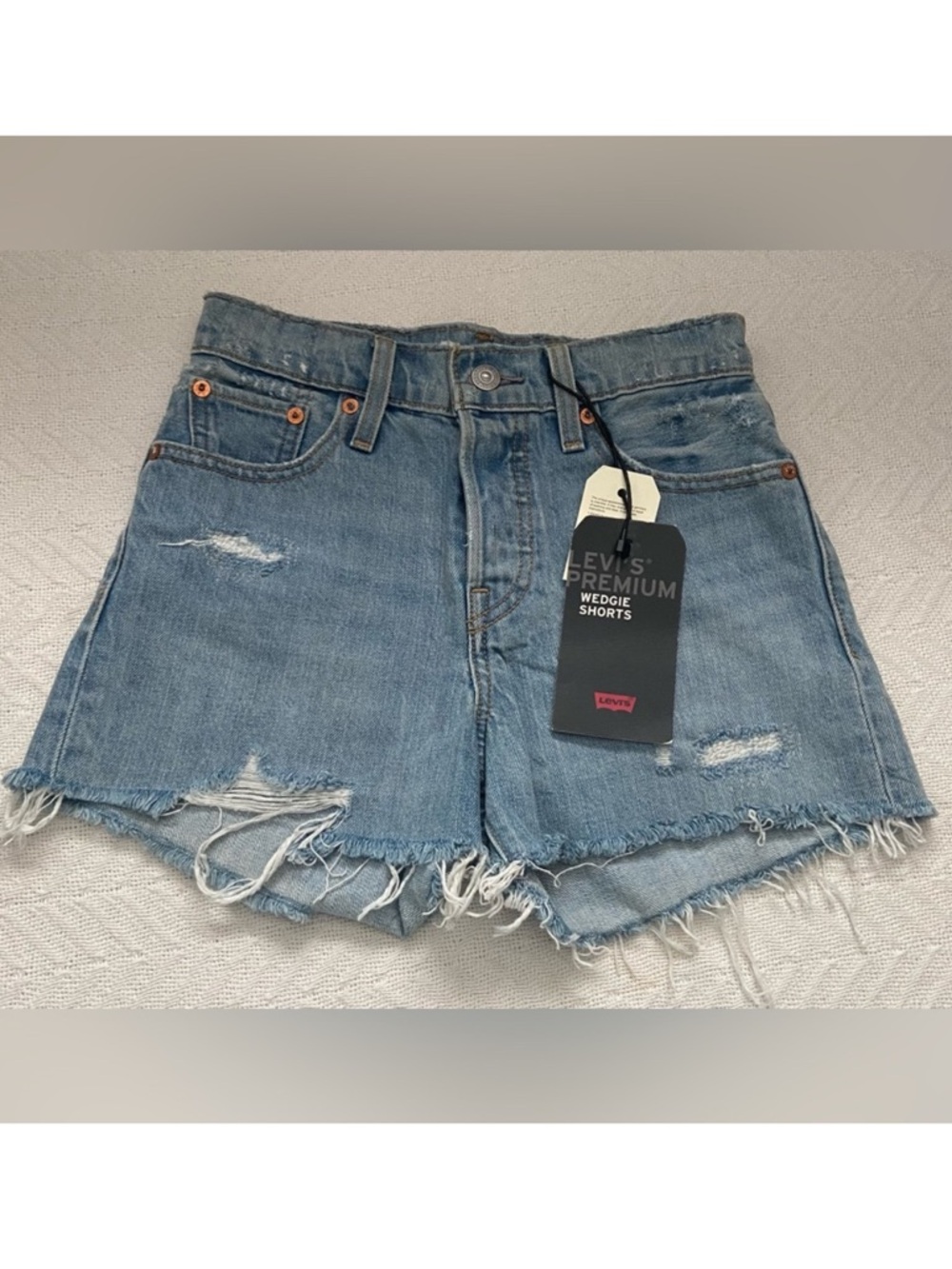 Levis Wedgie Denim Women’s Jean Shorts Button Fly